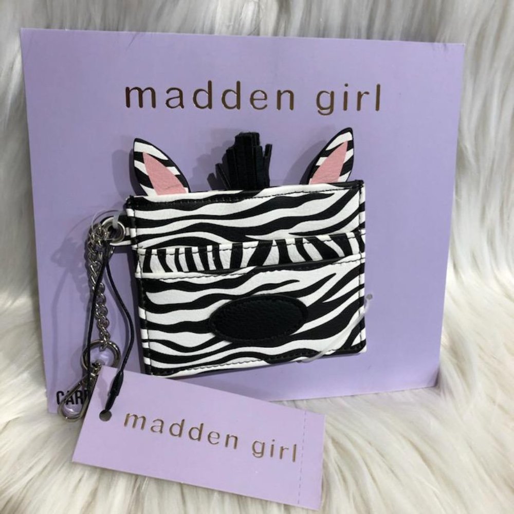 Madden Girl Zebra Card Case